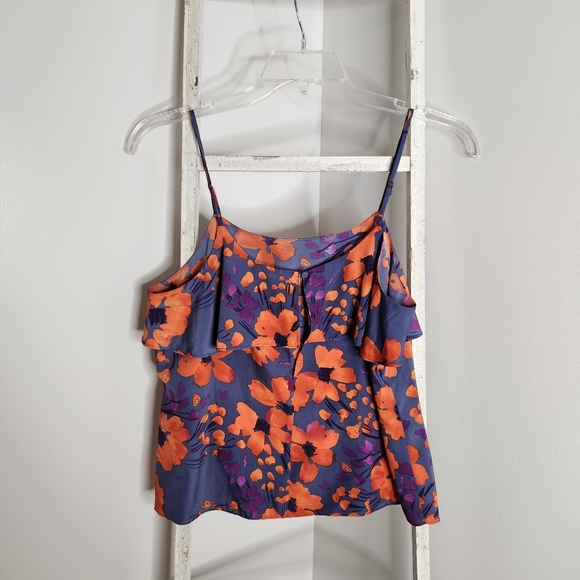 MM Couture top NWT womens Large fall floral keyhole tank - Picture 7 of 7